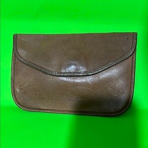 Classic Brown Leather Envelope Clutch Wallet